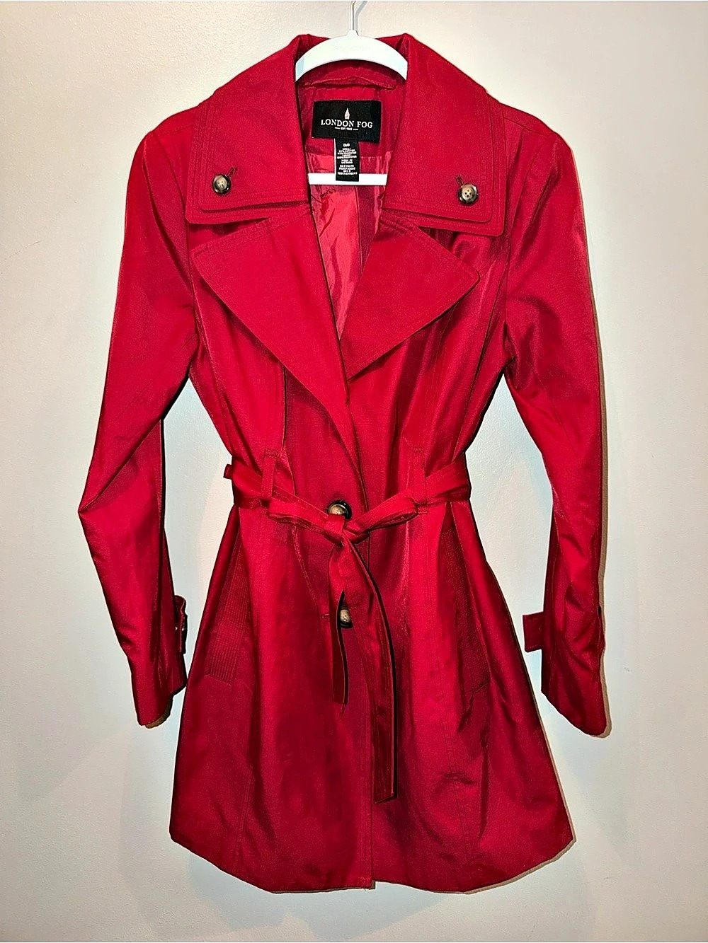 London Fog Women's Trench Coat Red Size Medium